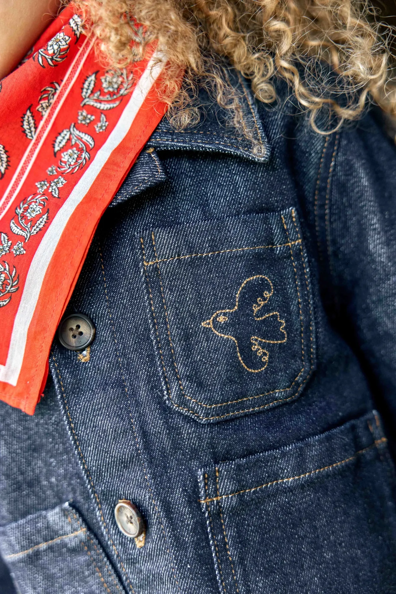 Bonton Ermana Denim Brut jakke broderi