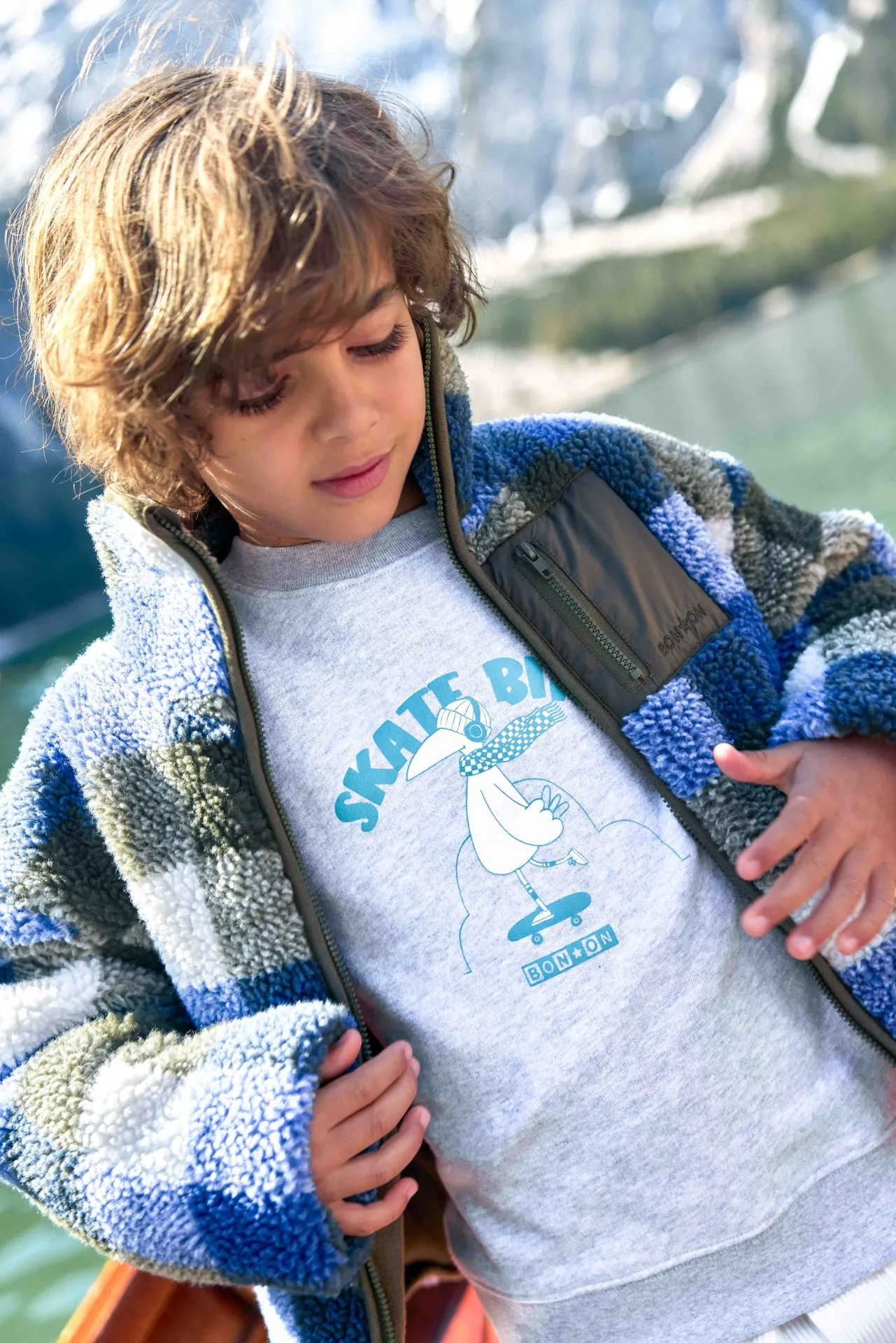 Bonton Montreal blouson sherpa blå tern
