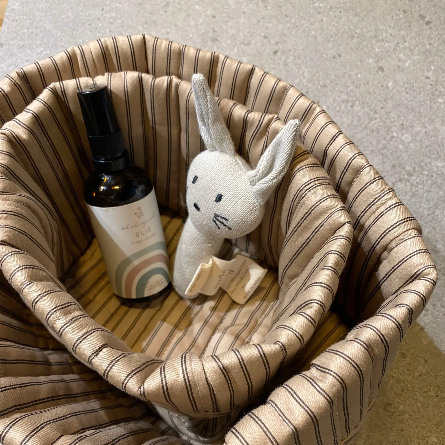 nuuroo Lumi kviltede opbevaringskurve Cream stripe 2-pak