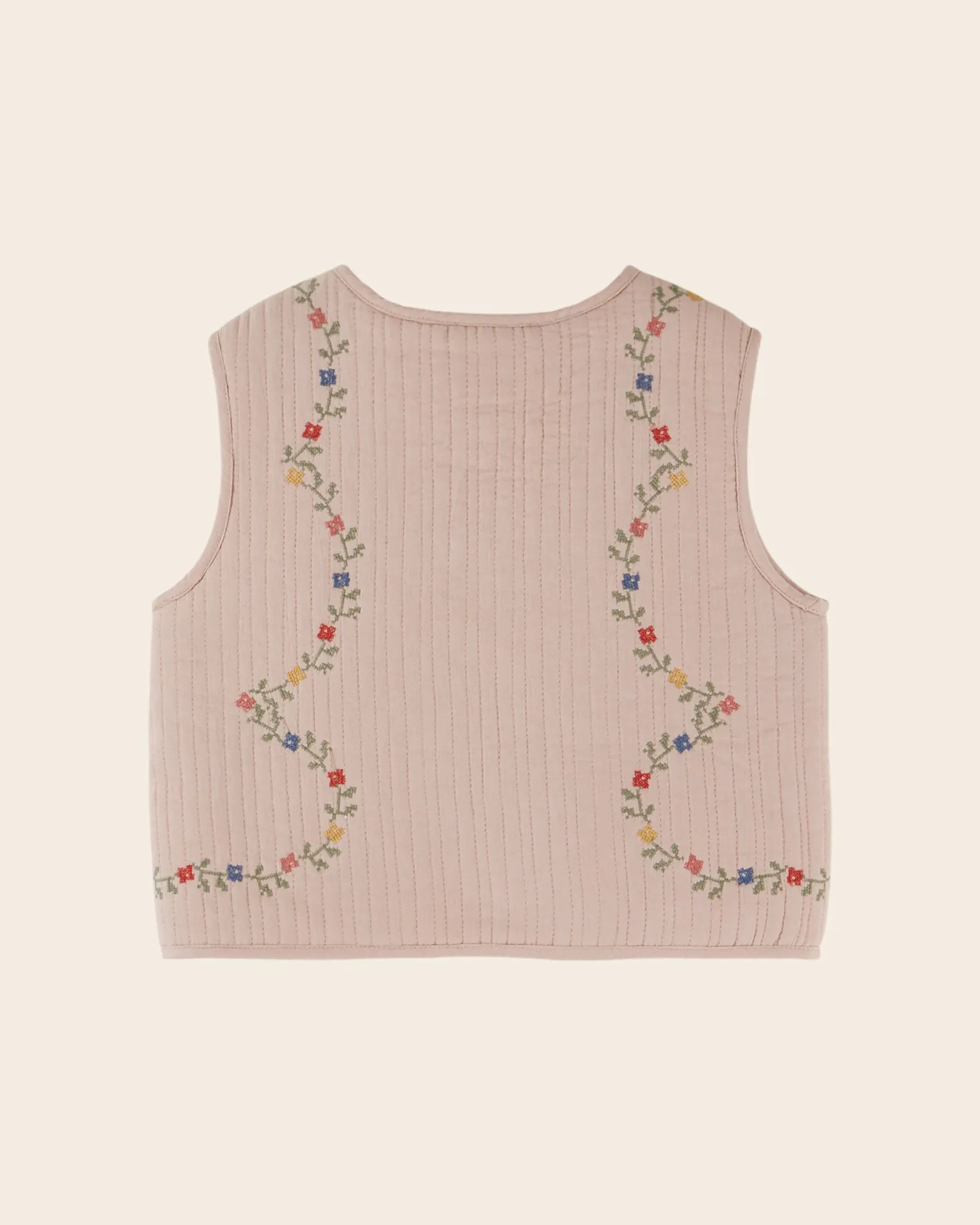 Emile et Ida broderet vest rosa quiltet pige