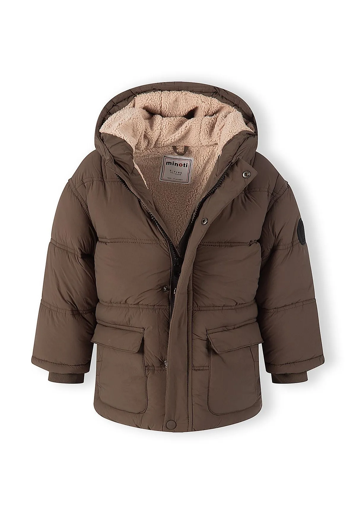 Minoti 45225 vinterfrakke brun teddyfoer