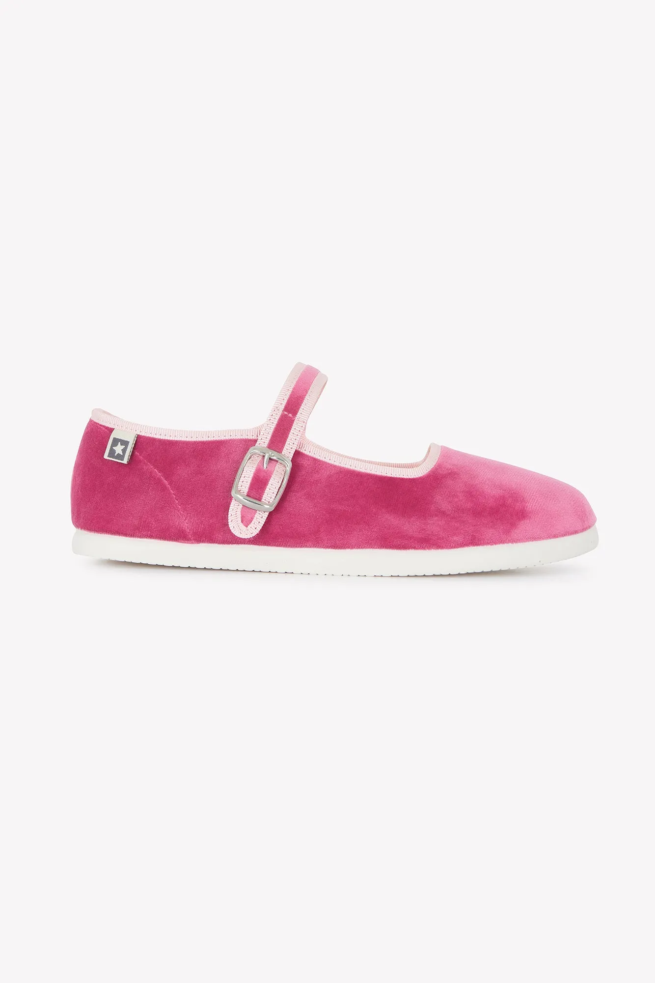 Bonton Jane Faroe ballerinasko rosa velour velcro