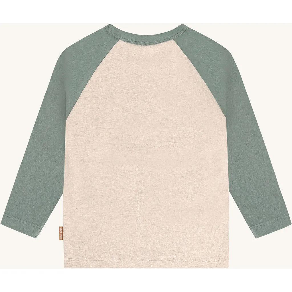 Hust & Claire Anton Wild Life langærmet t-shirt beige bomuld