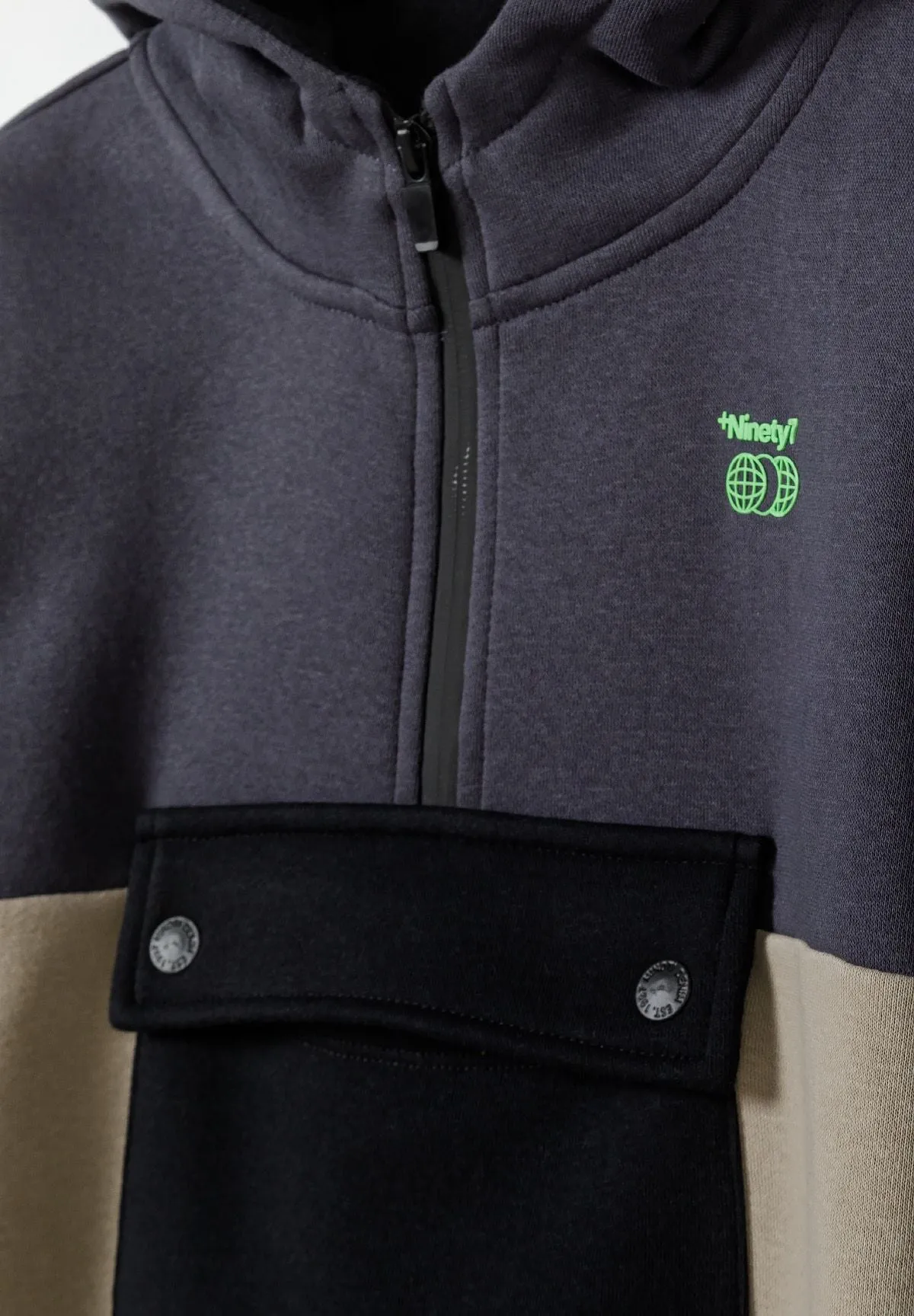 Minoti 41345 hoodie mørkegrå colourblock