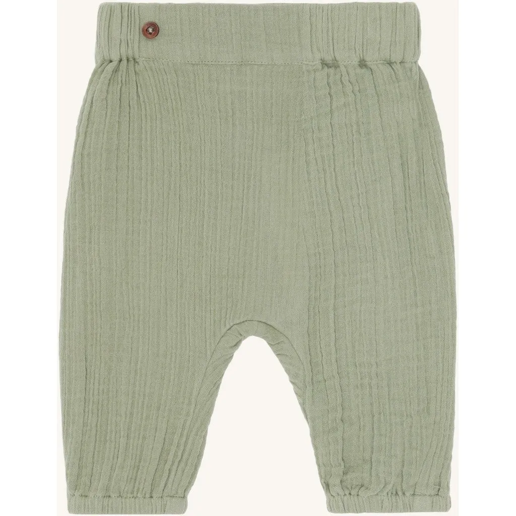 Hust & Claire HC Thicco Muselin bukser Light Green muselin