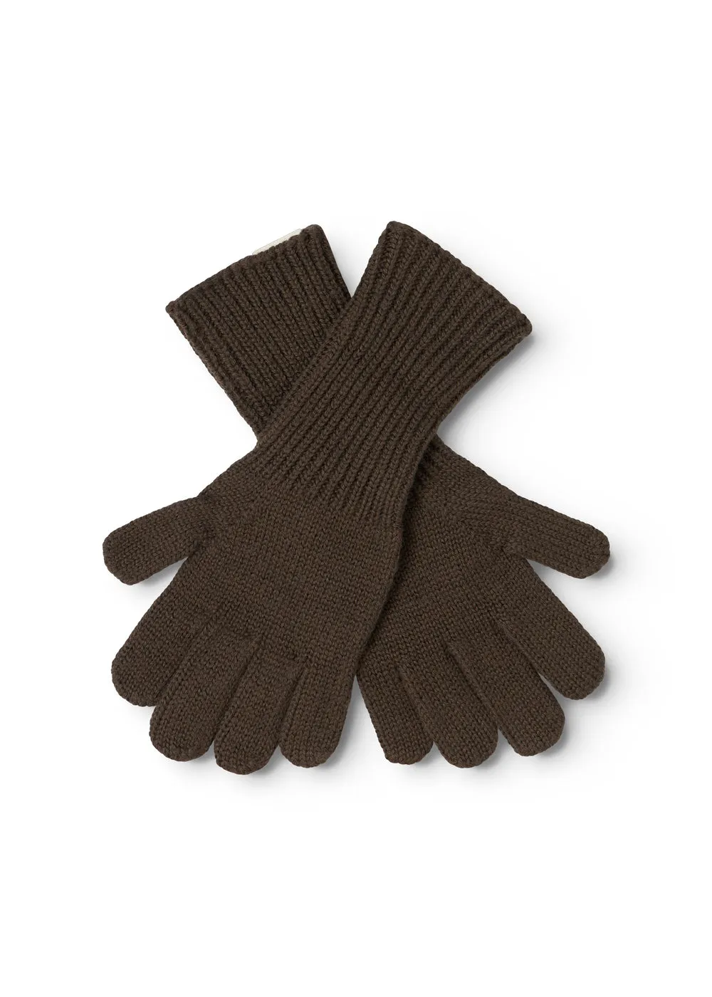 MarMar Aske strikhandsker Dark Roast uld