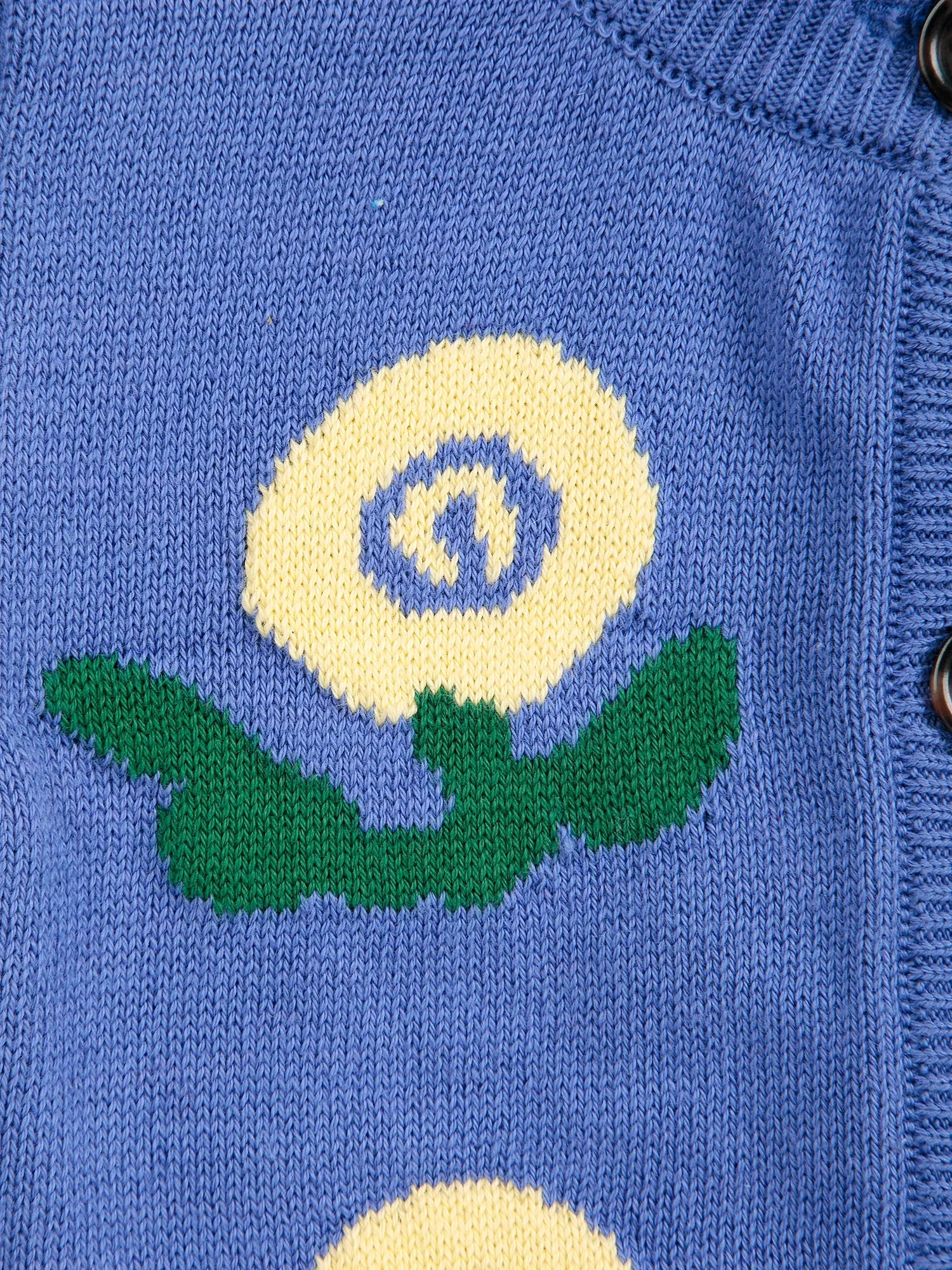 Bobo Choses Stamp Bloom cardigan lilla 1M økologisk bomuld