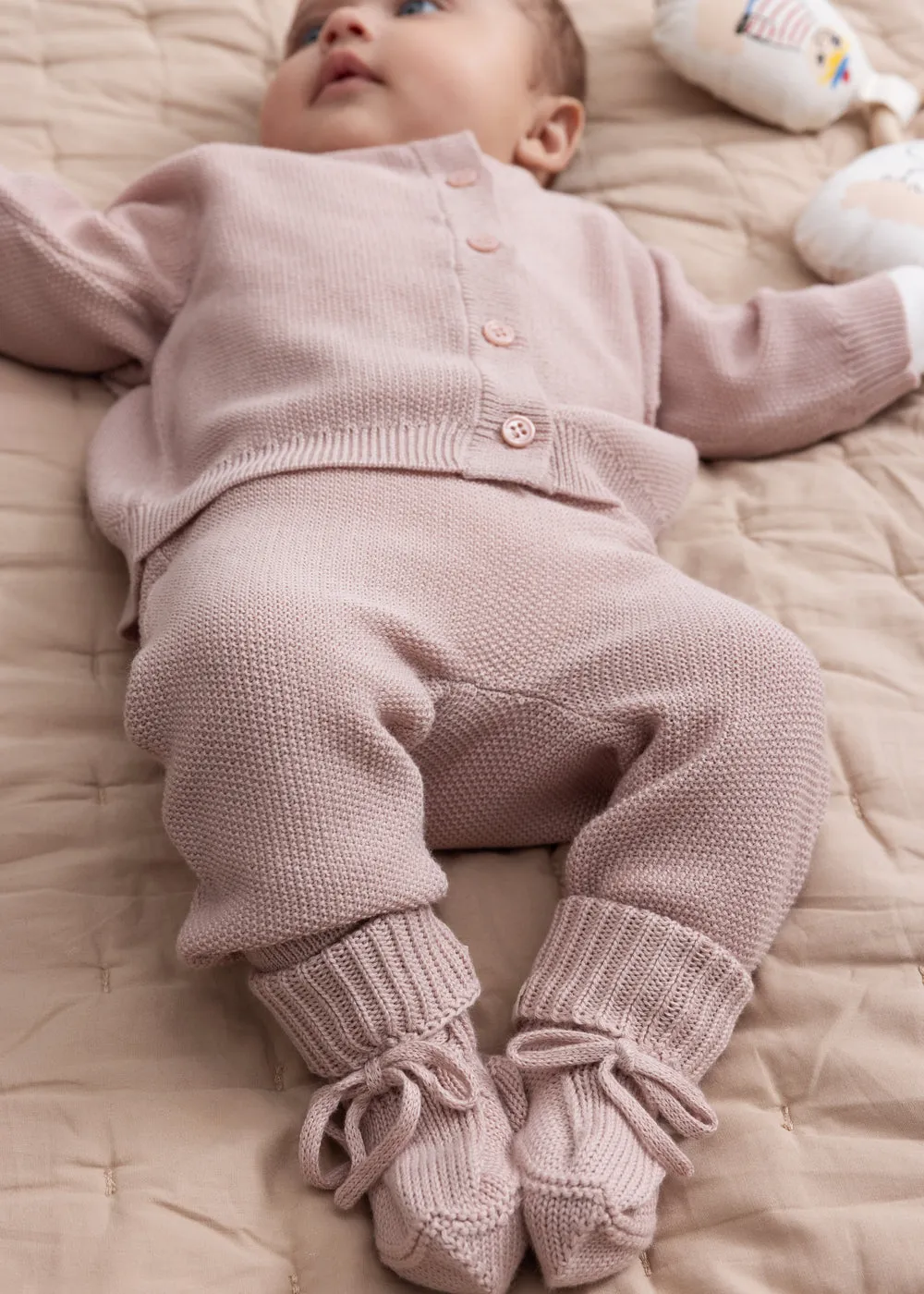MarMar Abootie Faded Rose strikfutter 0-4M bomuld