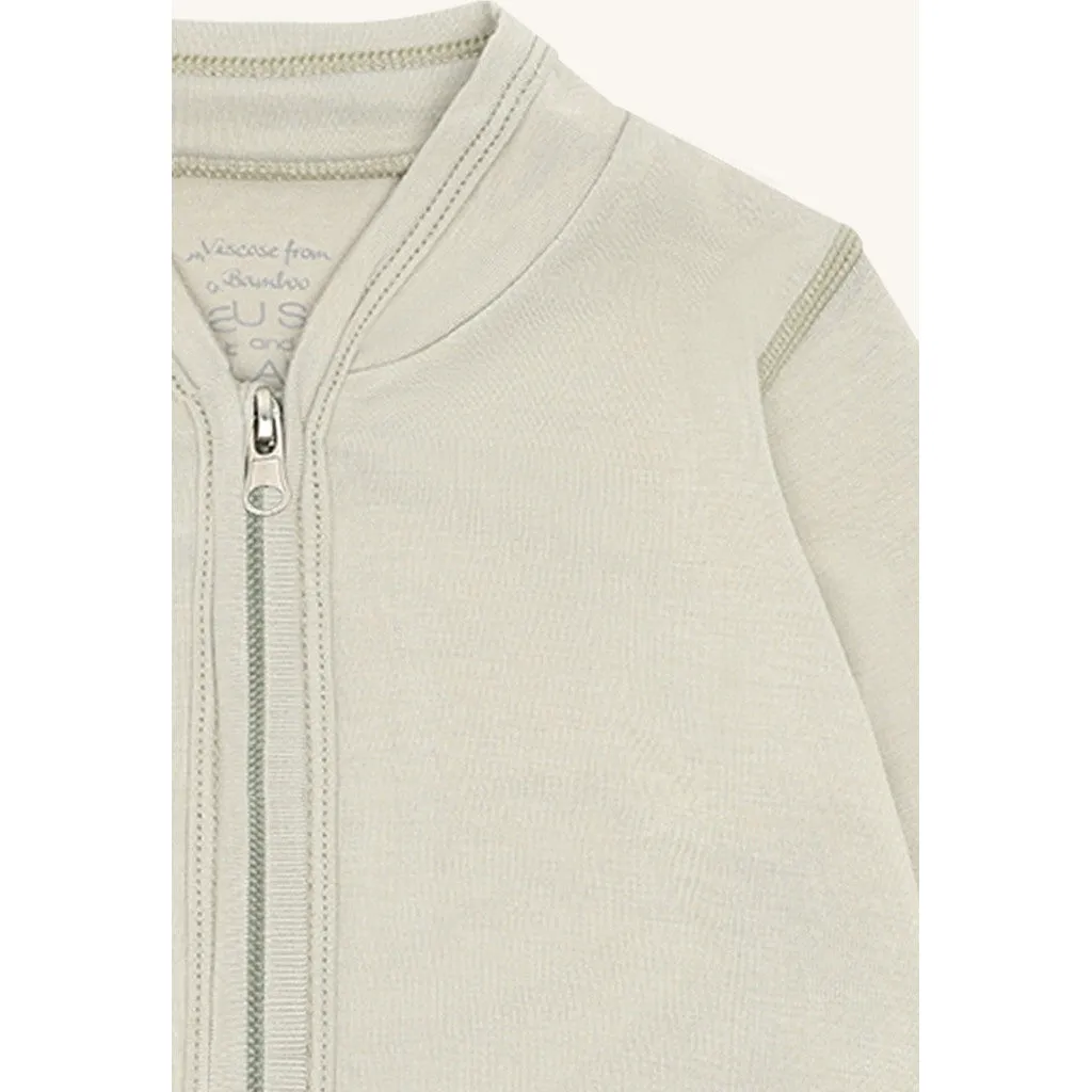 Hust & Claire Curd Solid Zip cardigan Greene Stone bambus