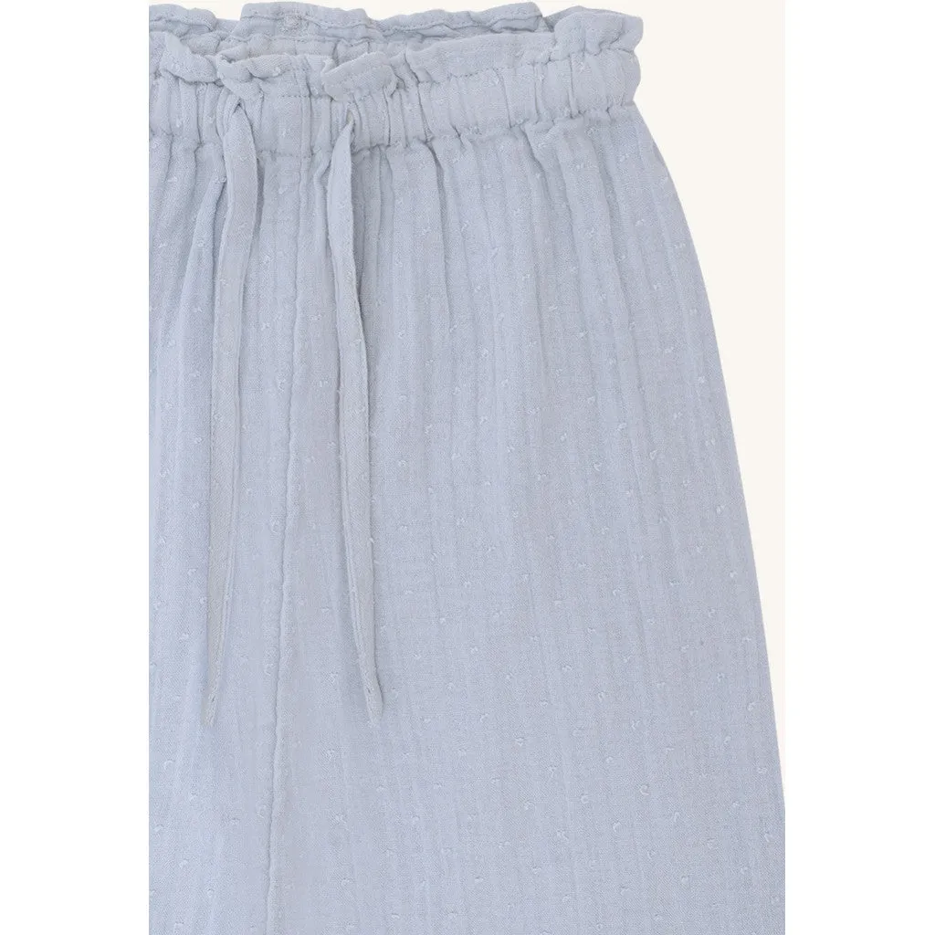 Hust & Claire Tita Dobby bukser Zen Blue bomuld
