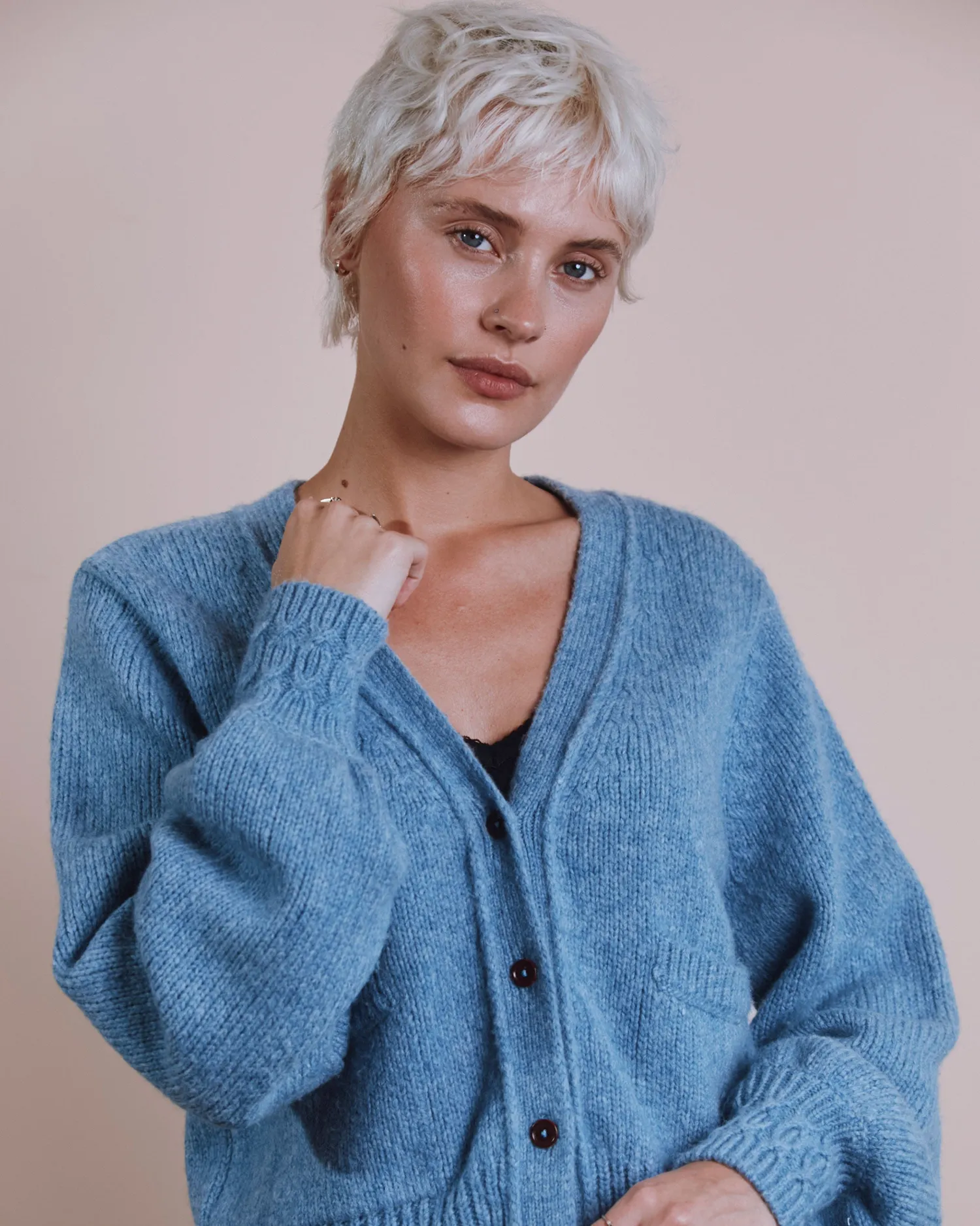 Emile et Ida Ecora cardigan lyseblå merinould