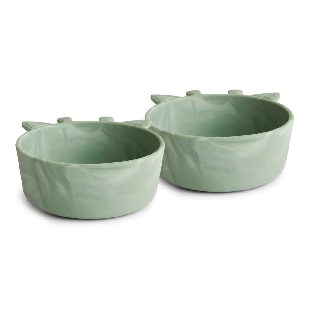 nuuroo Alex silikone dyb tallerken 2 stk Light green mix