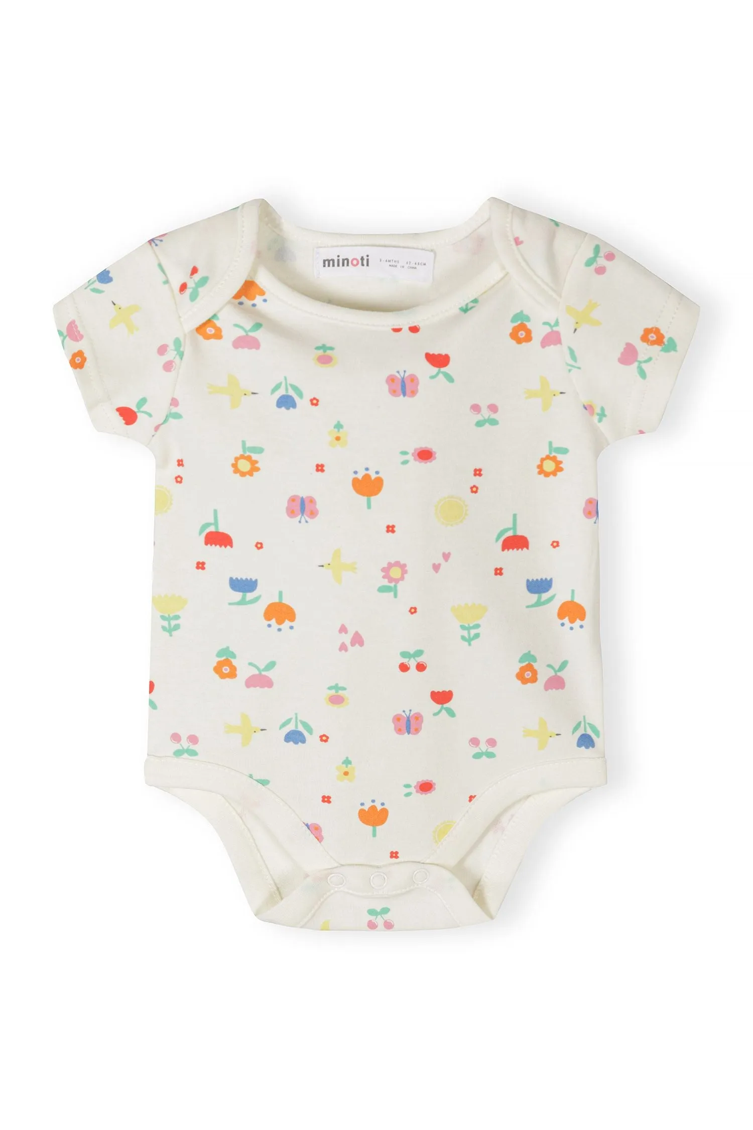 Minoti 44534 body til piger 5-pak blomstret