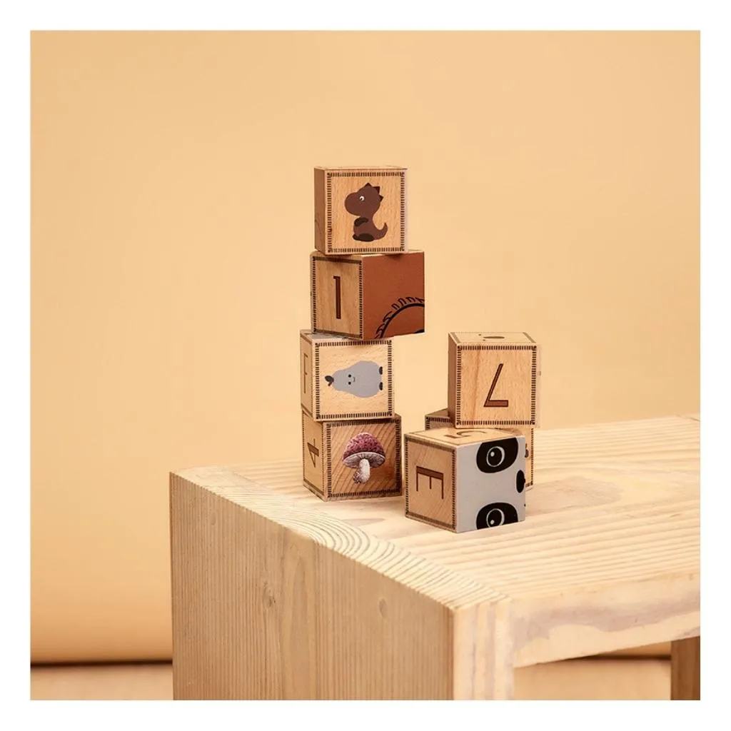 nuuroo Otto klodser Wooden Mix bøgetræ 9-pak
