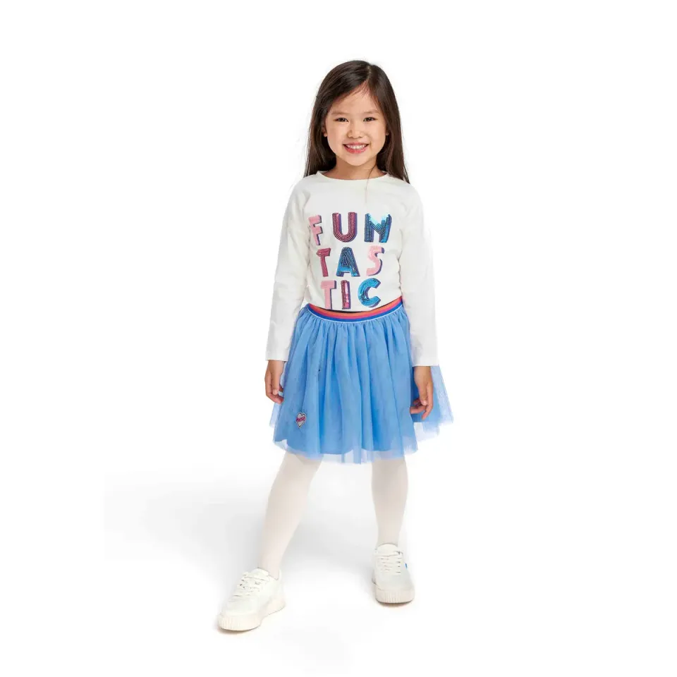 Minoti 39375 langærmet bluse creme pailletter