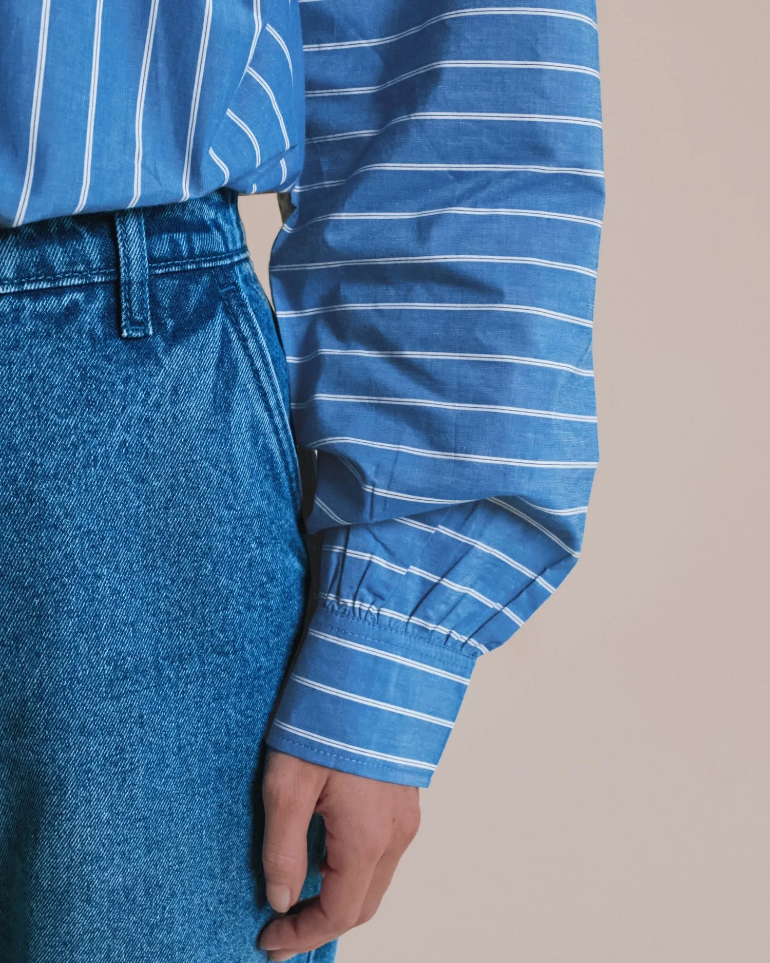 Emile et Ida Eugenia skjorte blå stribet oversize