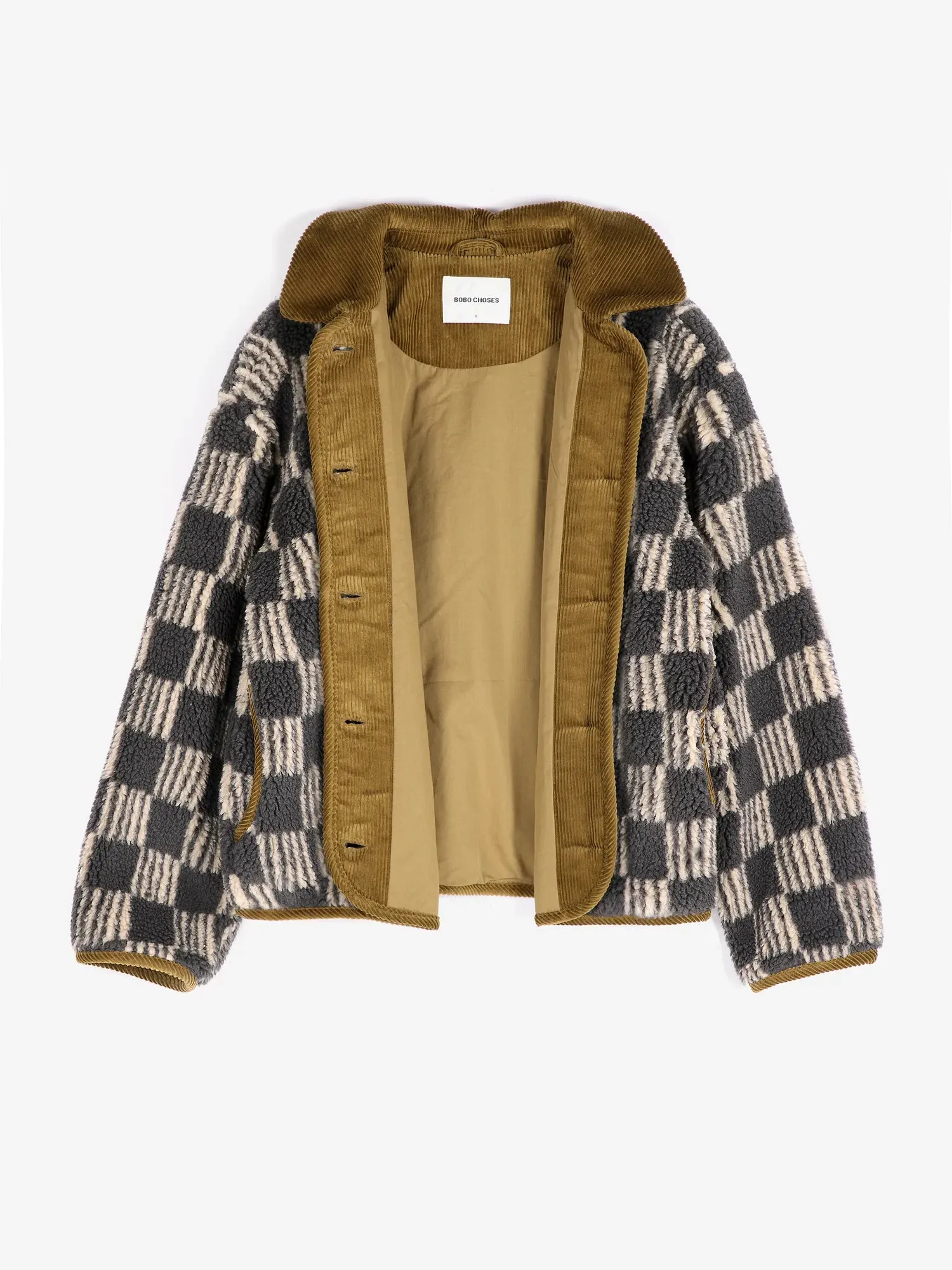 Bobo Choses Almost Moiré sherpa jakke beige M