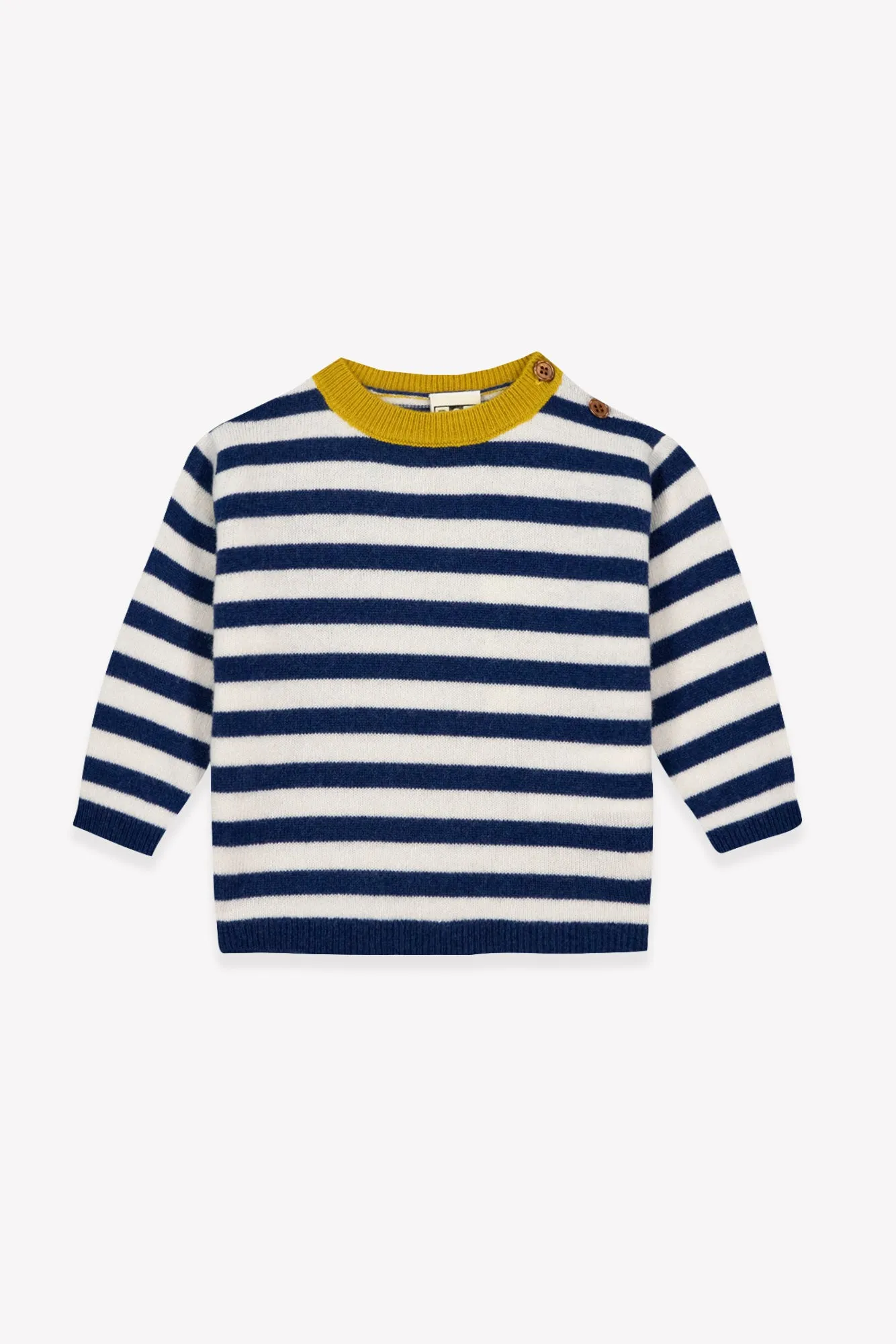 Bonton Pepito Blue striktrøje stribet kashmir