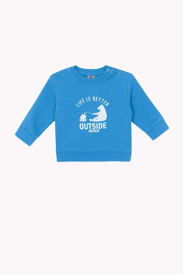 Bonton Smily Life Bleu Nordic sweatshirt blå bomuld