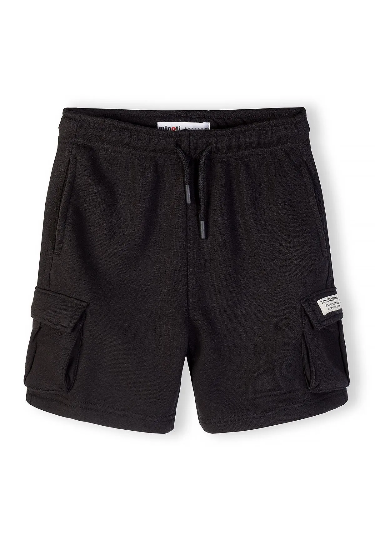 Minoti 44789 sæt sweatshirt shorts sort str 128