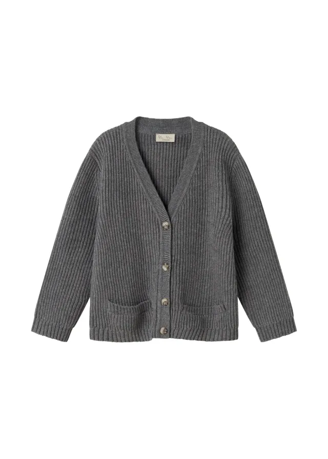 MarMar Tarono W strik cardigan Grey Melange uld
