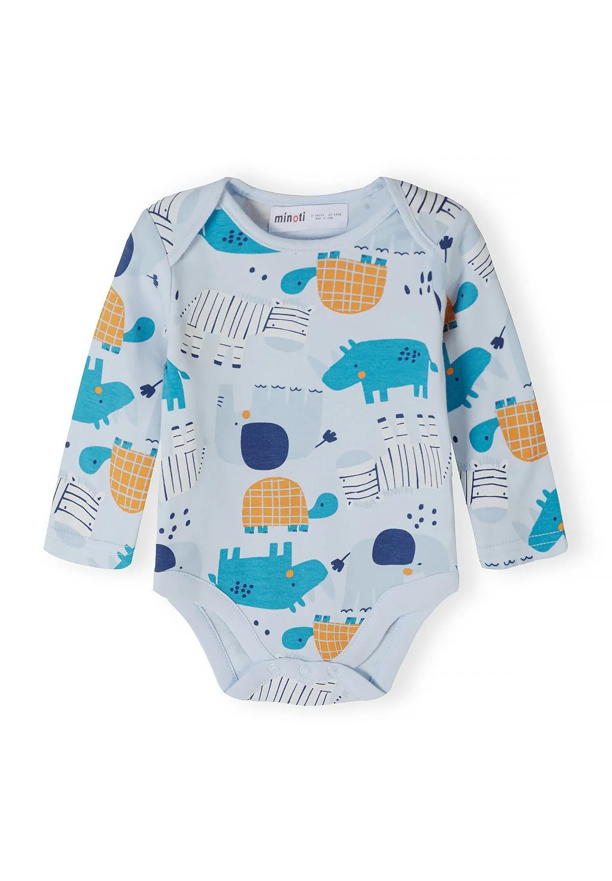 Minoti baby bodys langærmet print 7-pak
