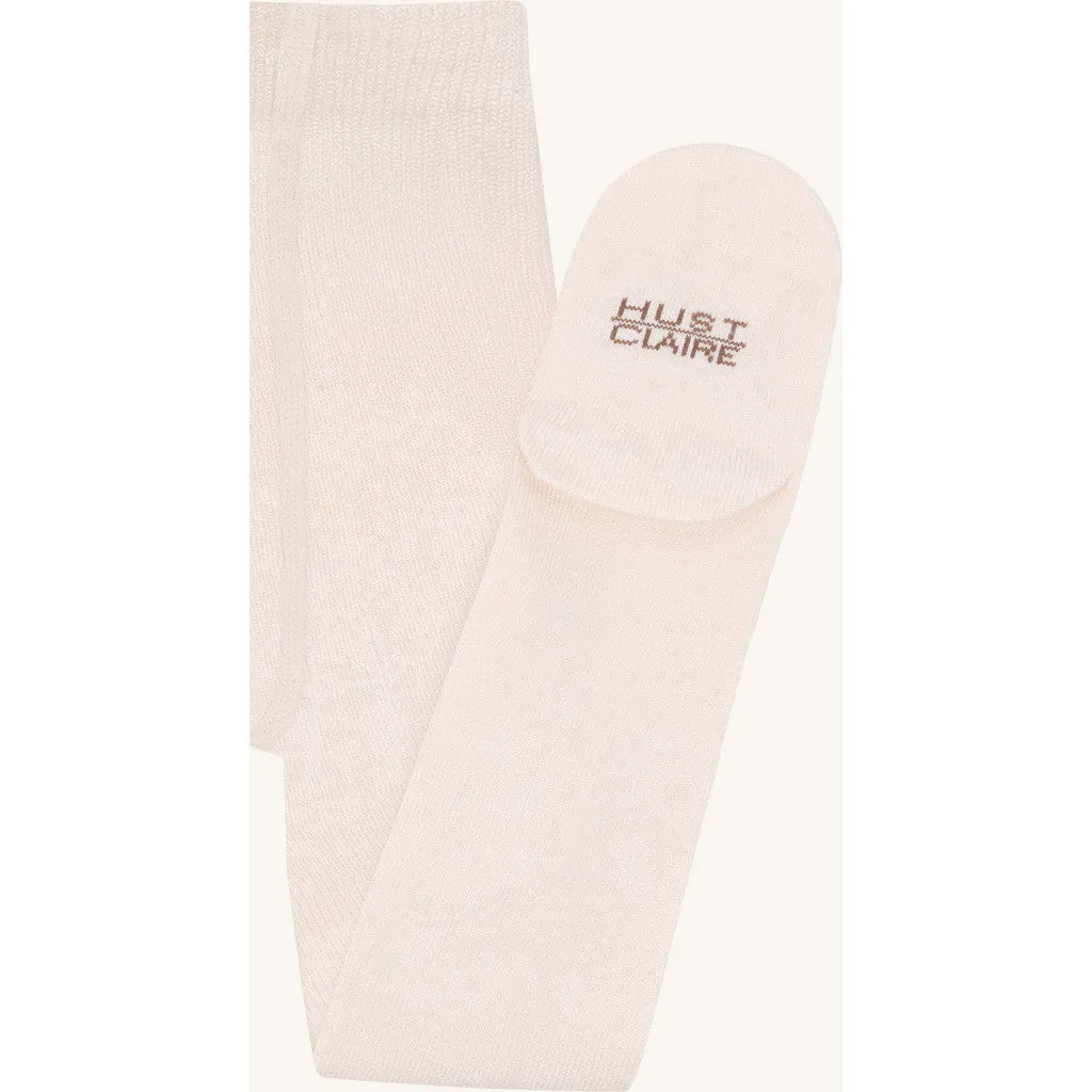 Hust & Claire Foxie Wool Blend strømpebukser Ivory uld