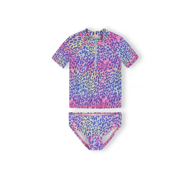 Minoti 44491 badebluse til piger lilla leopard