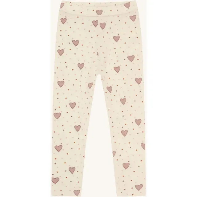 Hust & Claire Laki Hearts leggings Off White uld-bambus