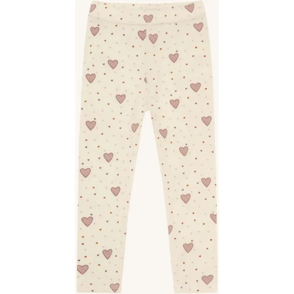 Hust & Claire Laki Hearts leggings Off White uld-bambus