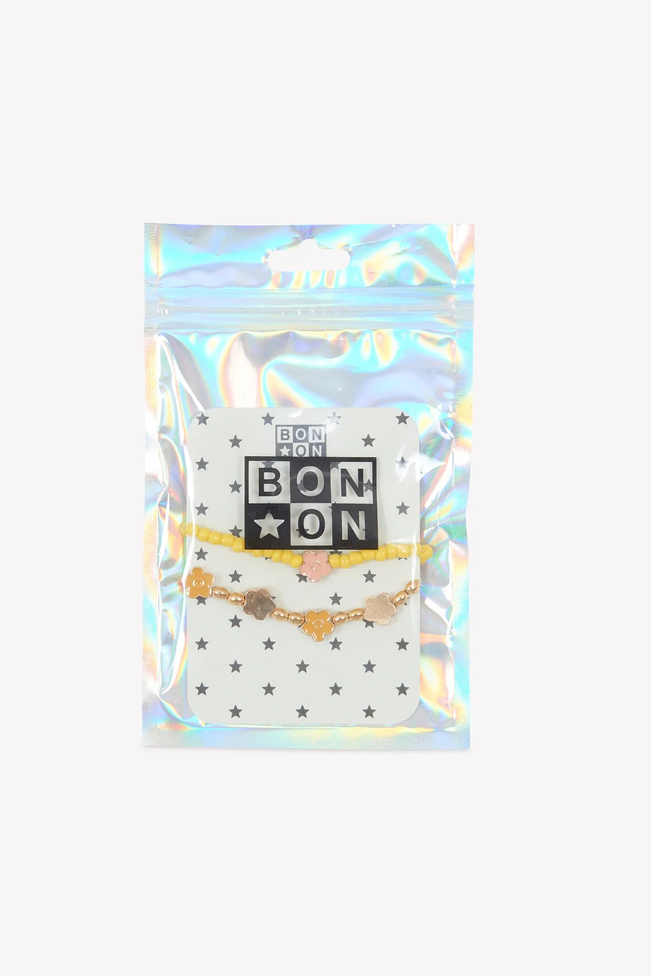 Bonton Jaune Fleurs armbånd 2-pak gul med blomst