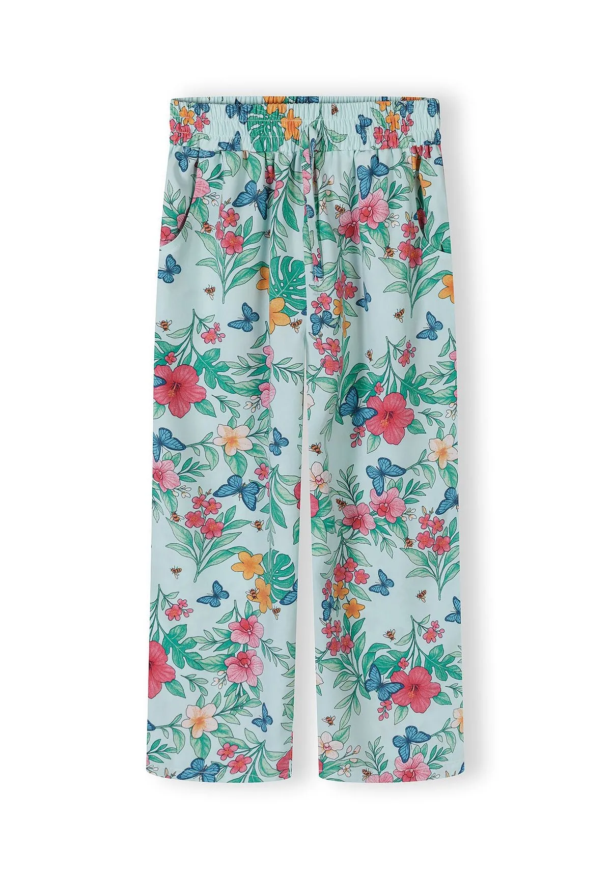 Minoti 44661 sæt mint viskose blomster