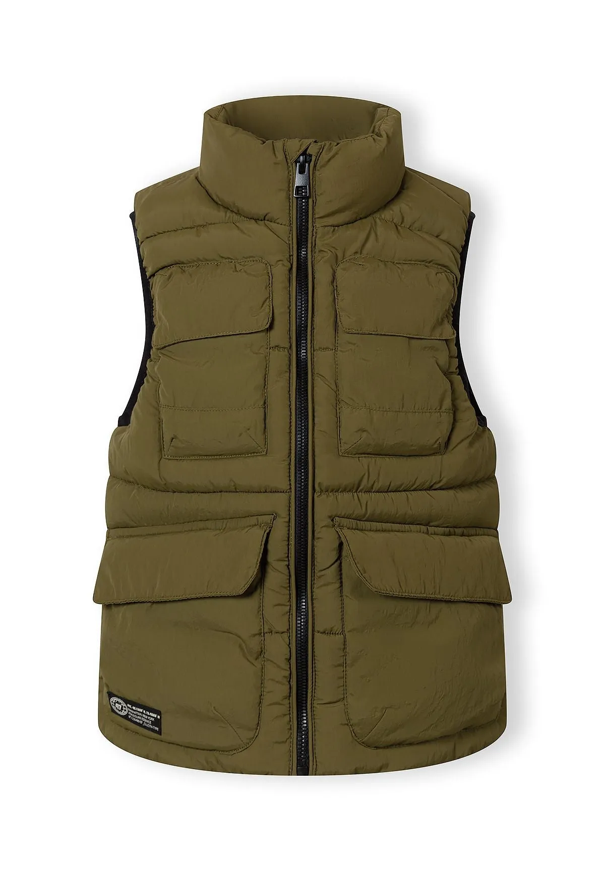 Minoti 44612 quiltet vest olivengrøn til drenge