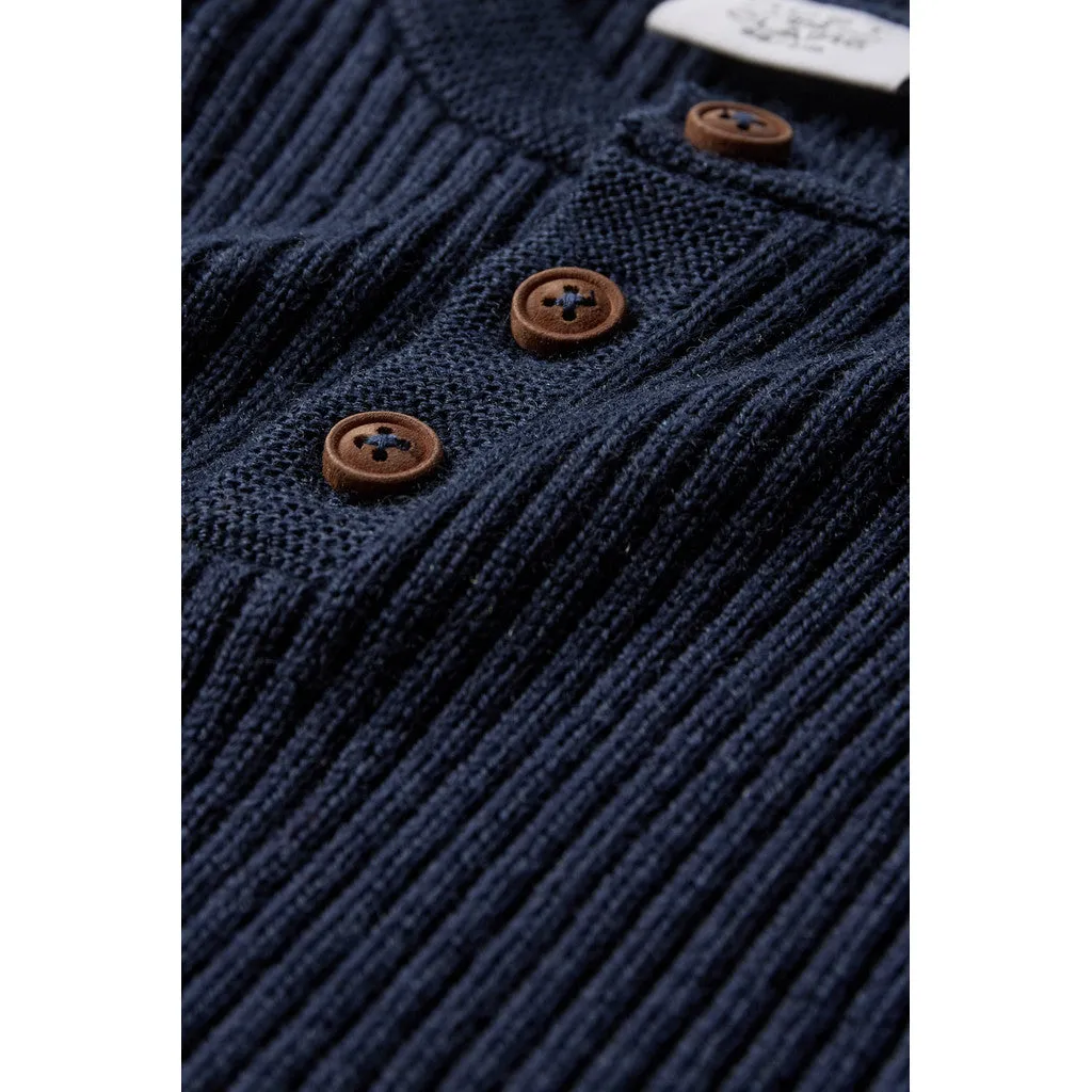 Hust & Claire Edi Wool Rib Knit vest Blues uld