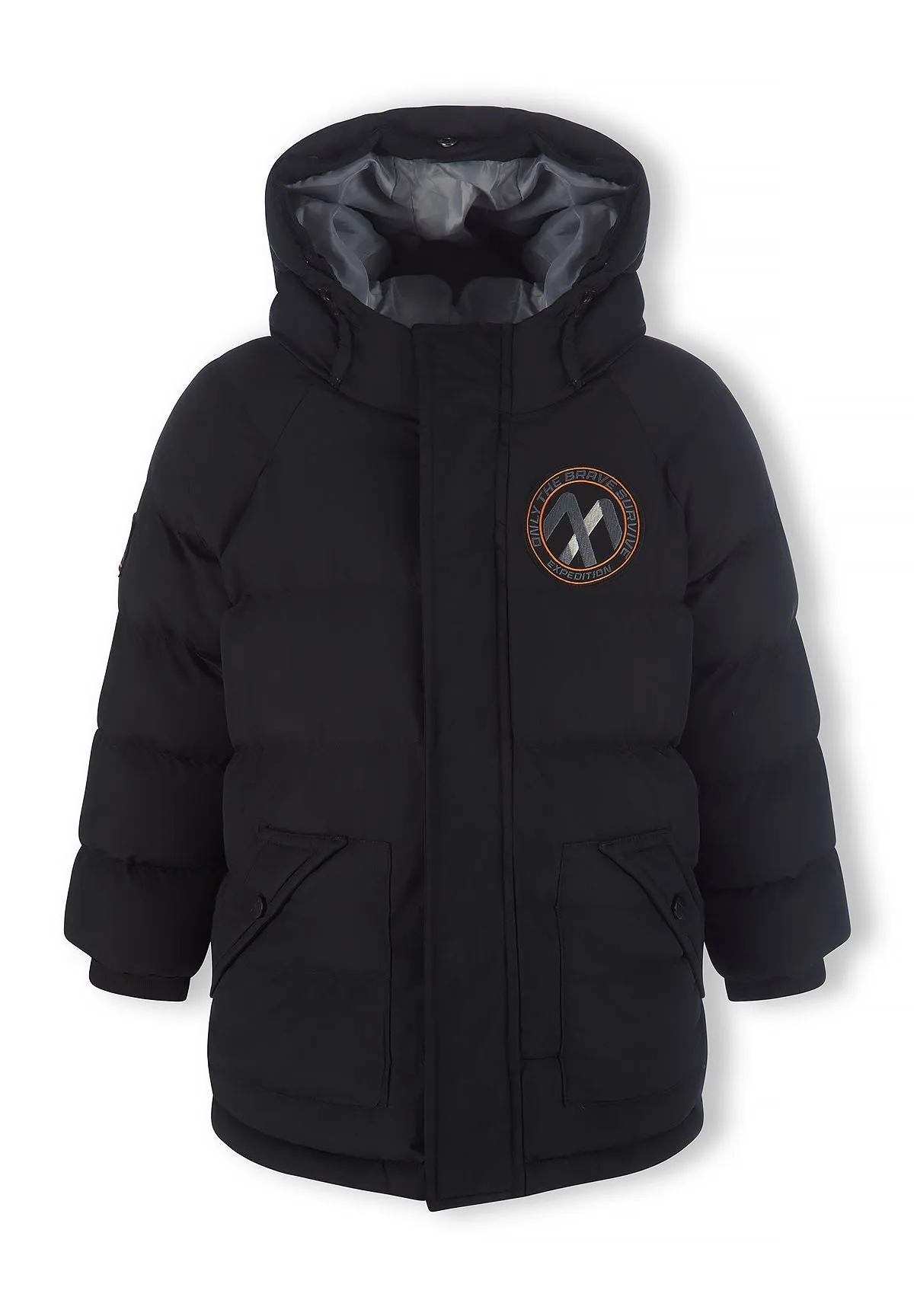 Minoti 45222 parka sort med hætte til drenge