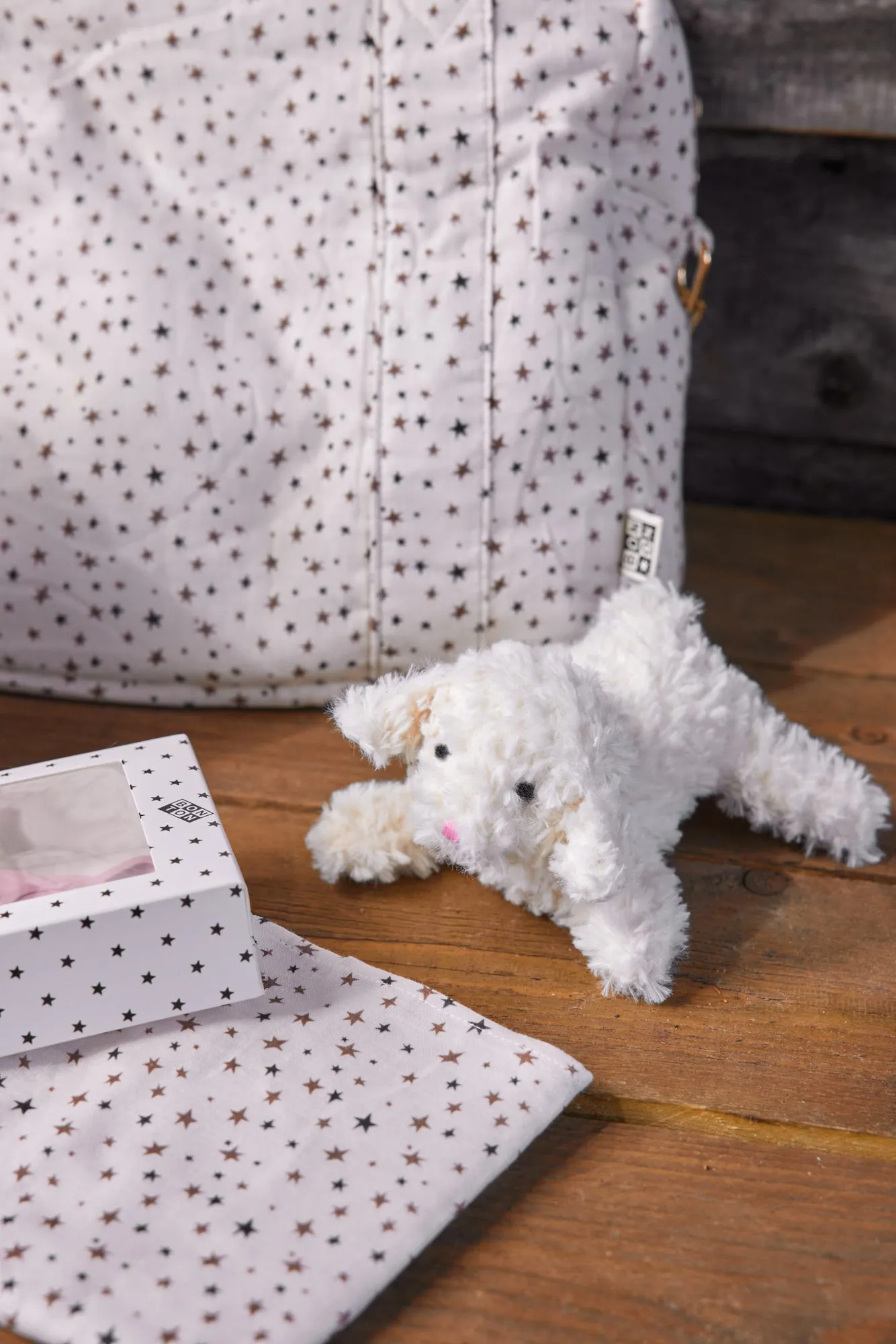Bonton Billie får bamse plys hvid one size