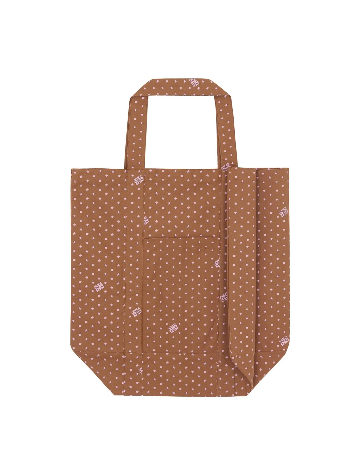 Bonton Grand Cabas Etoile mulepose brun – økologisk bomuld