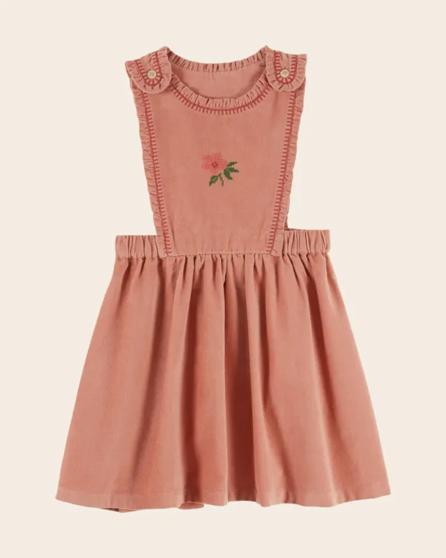 Emile et Ida Sakura forklædekjole rosa velour