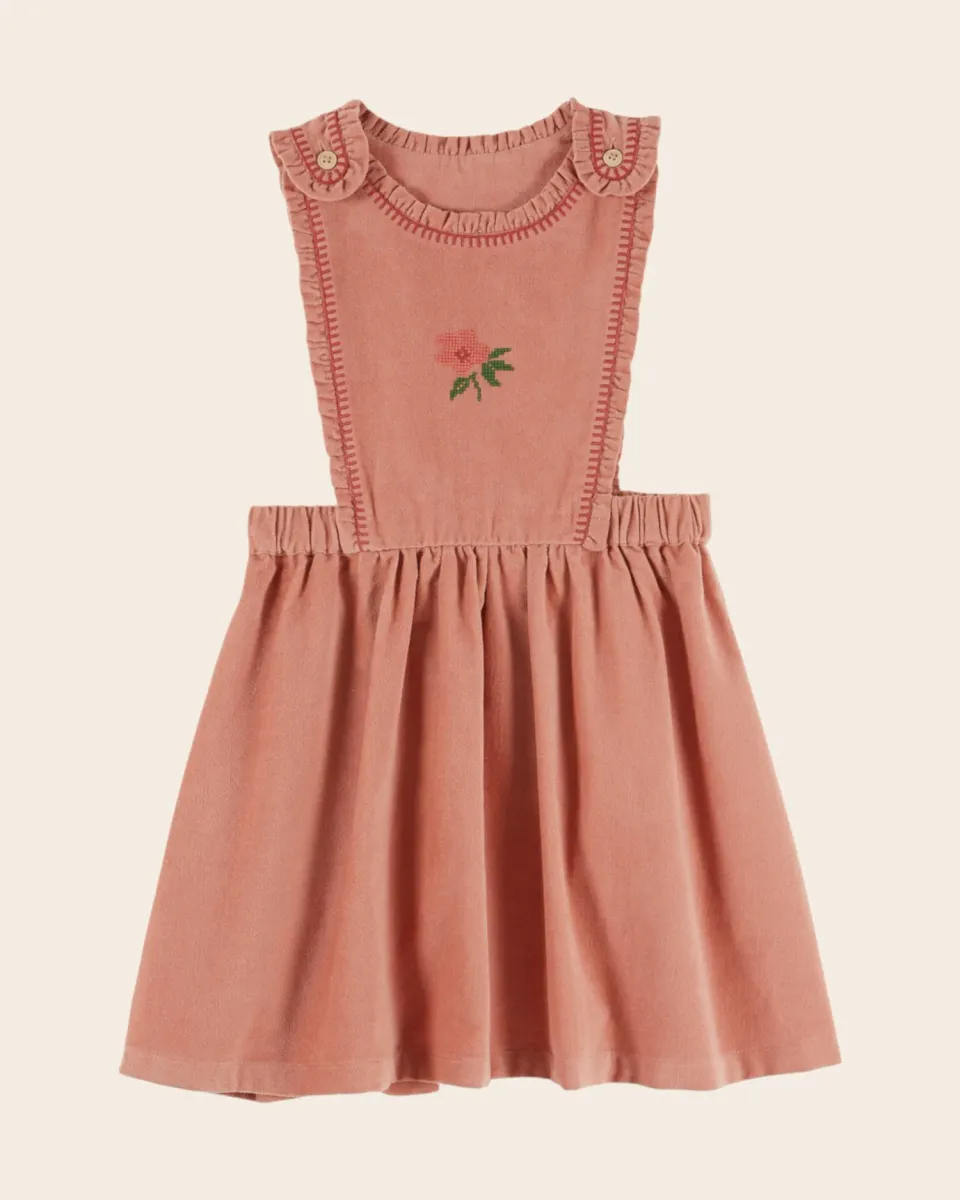 Emile et Ida Sakura forklædekjole rosa velour