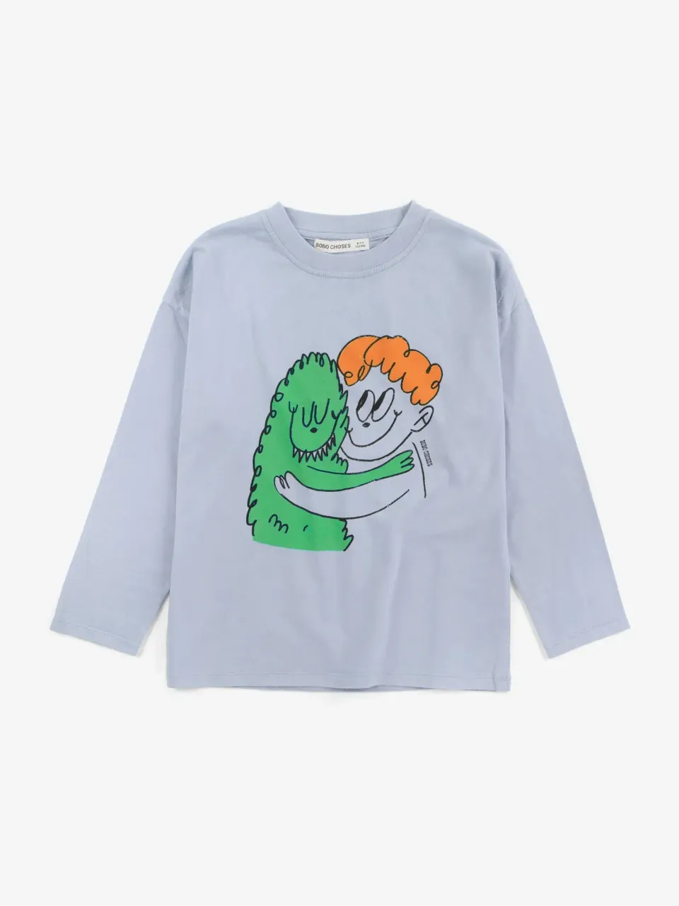 Bobo Choses Hug Hairy Monster t-shirt lyseblå økologisk