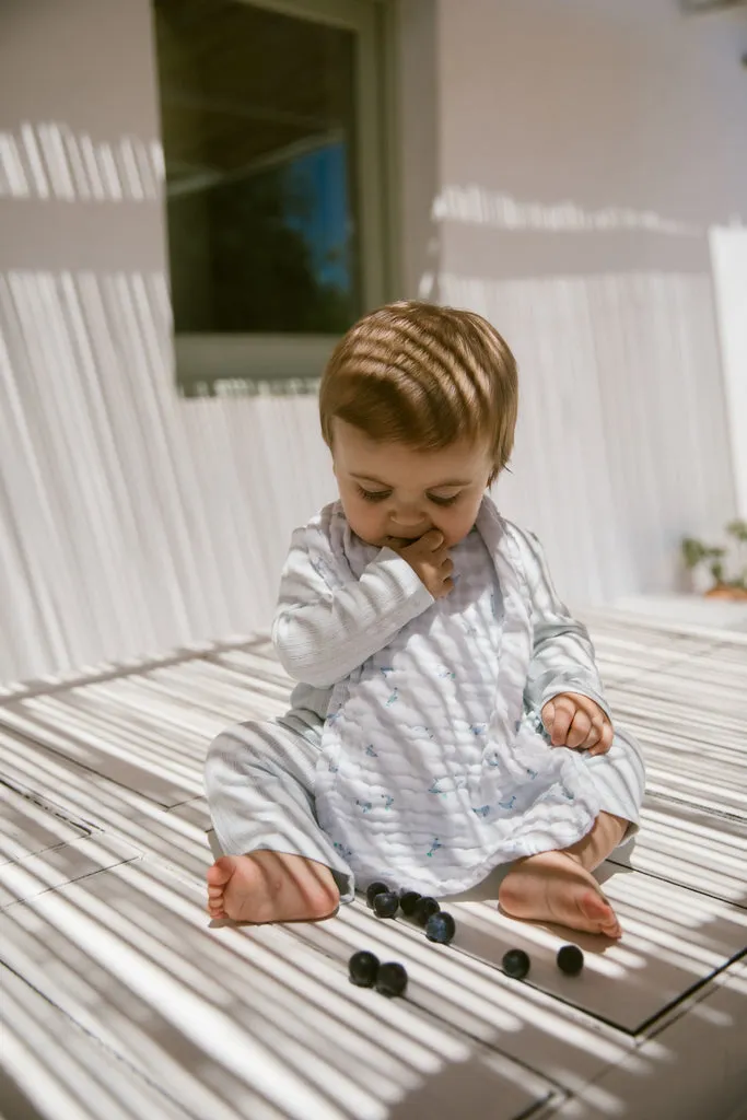 MarMar Bib Long Hagesmæk Dolphin 2-pak muslin