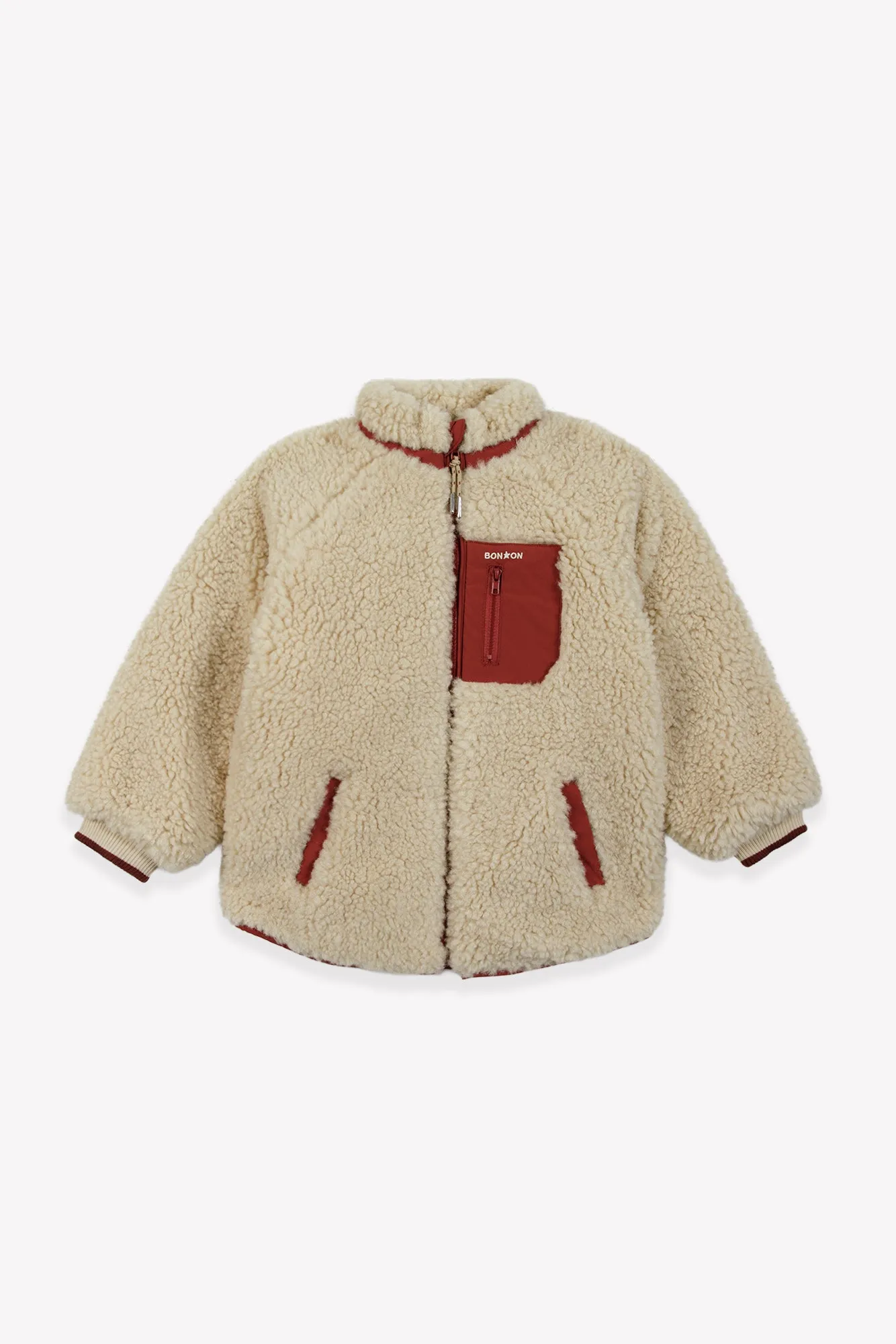 Bonton Pao vest Beige Corgi Sherpa lynlås