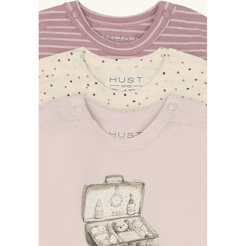 Hust & Claire Base 3-pack bodystockinger Hushed Pink bomuld