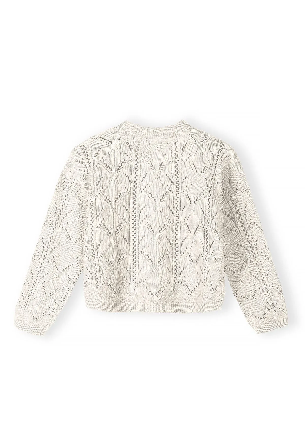 Minoti 44704 cardigan hvid pointelle piger