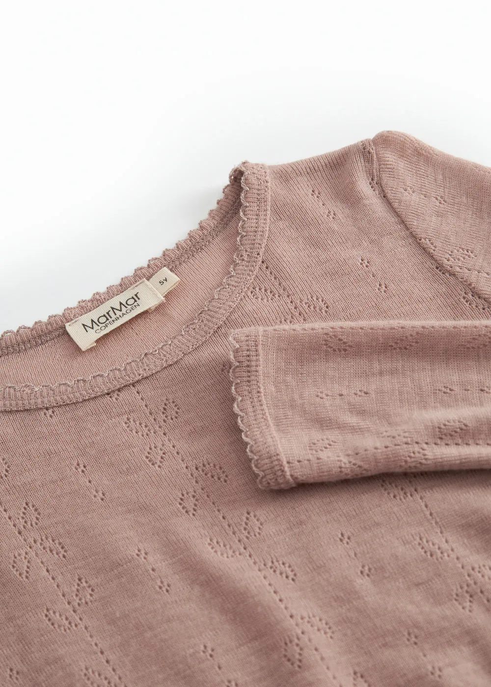MarMar Tamra uld t-shirt Burnt Rose pointelle