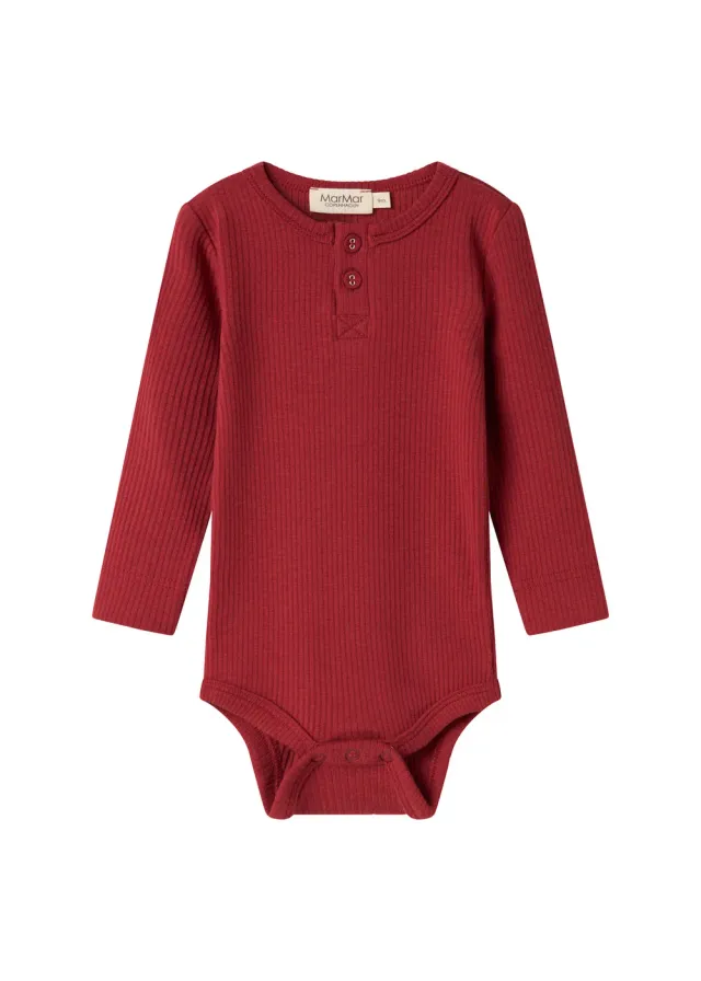 MarMar Body LS bodystocking Hibiscus Red modal