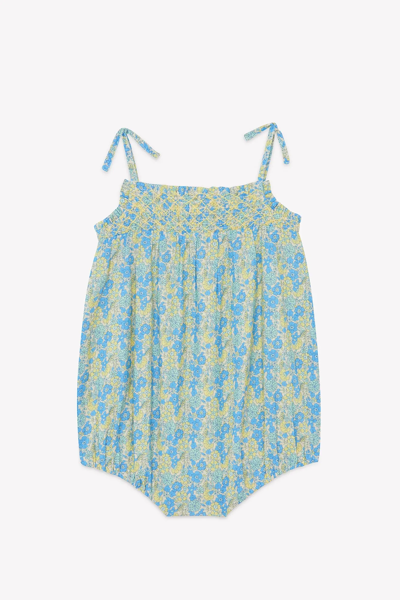 Bonton Calina Fleur Vintage Bleu buksedragt blå blomstret