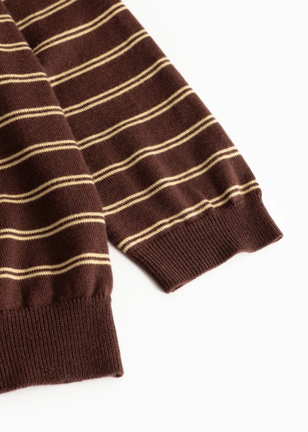 MarMar Teno Polo W strikpolo Dark Wheat Stripe merino