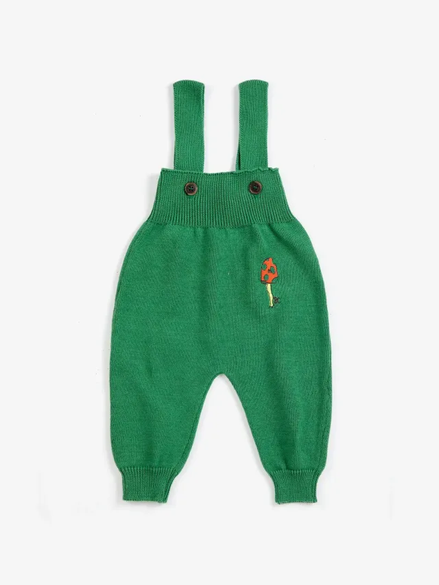 Bobo Choses Mush Monster strikoverall grøn 6 mdr