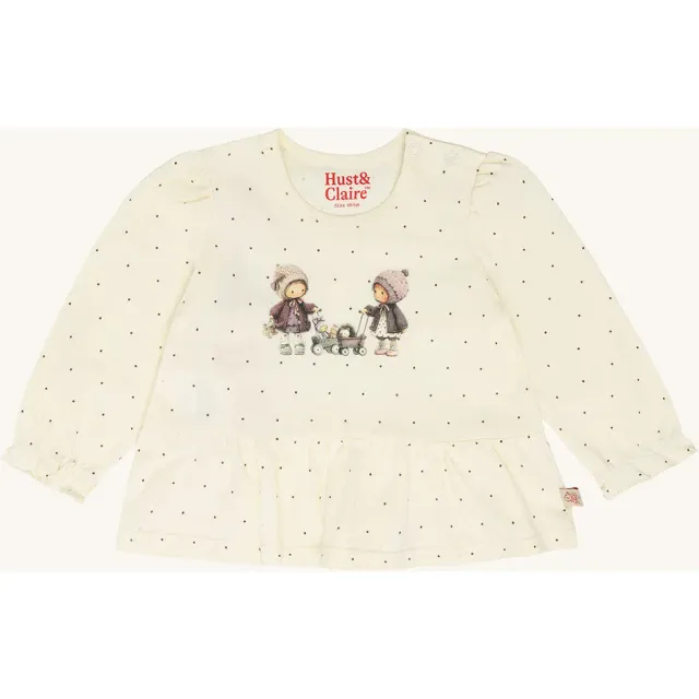 Hust & Claire HCAnna Trolly langærmet t-shirt off white økologisk